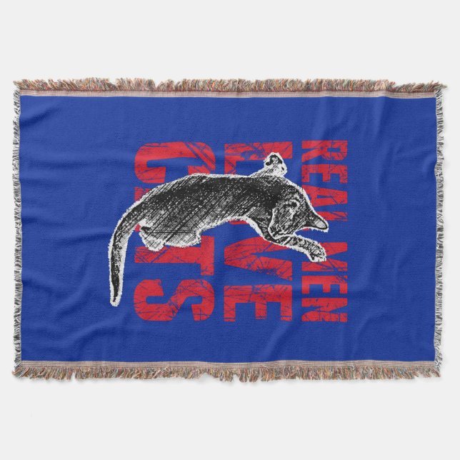 Couverture Les vrais hommes aiment les chats en bleu (Devant)