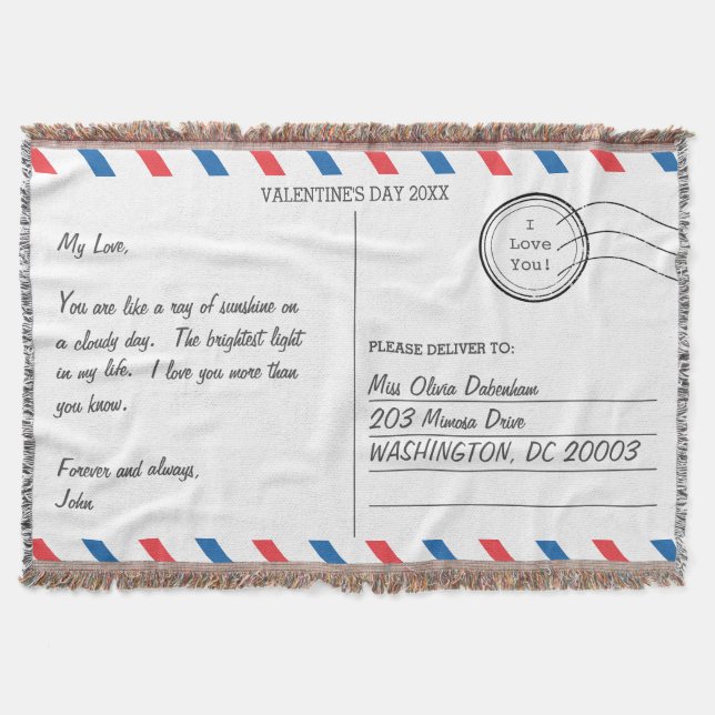 Couverture Lettre d'amour romantique Carte postale Saint-Vale (Devant)