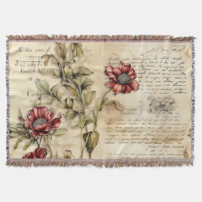Couverture Lettre vintage d'amour parchemin avec fleurs (1) (Devant)