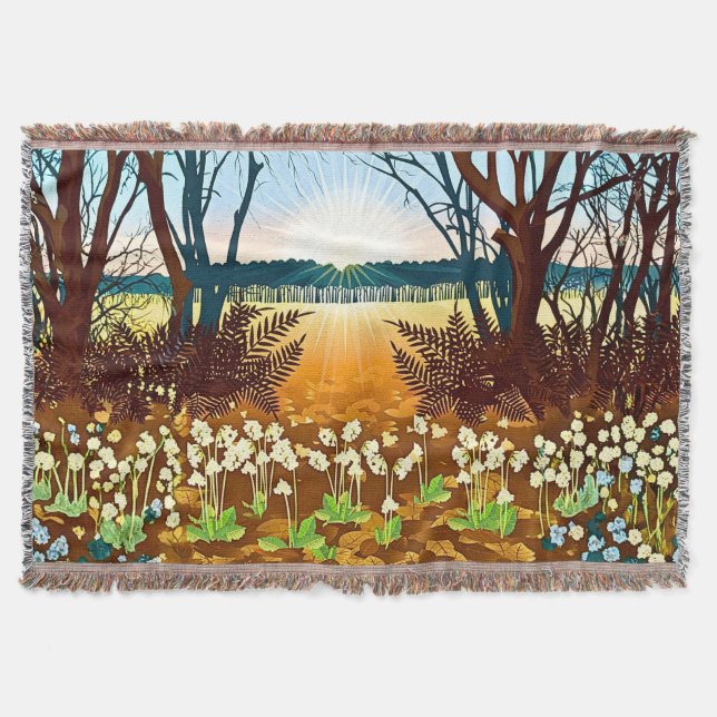 Couverture Lever du soleil en forêt et fleurs sauvages (Devant)