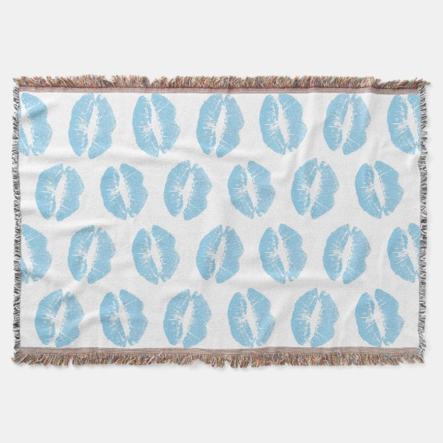 Couverture Lèvres bleues, motif de lèvres, rouge à lèvres ble (Devant)