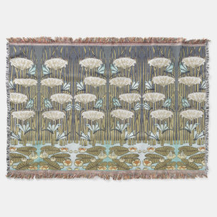 Couverture Libellule et Lys Vert Sauge Vintage Art