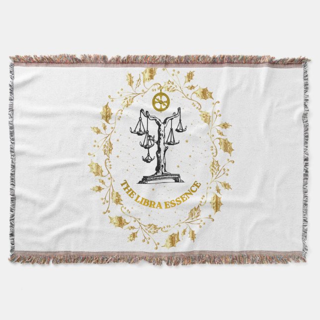 Couverture Libra Zodiaque Luxe  Esthétique Étoiles Art (Devant)