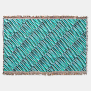 Couverture Lignes rayées motif de turquoise et d'océan cyan