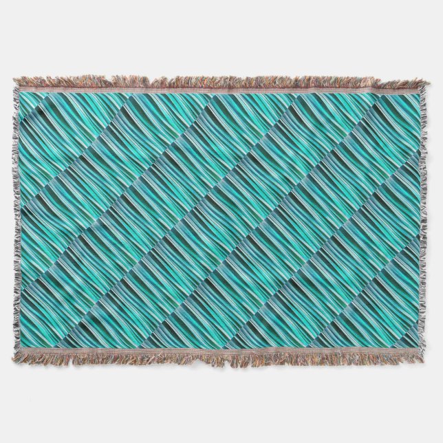 Couverture Lignes rayées motif de turquoise et d'océan cyan (Devant)
