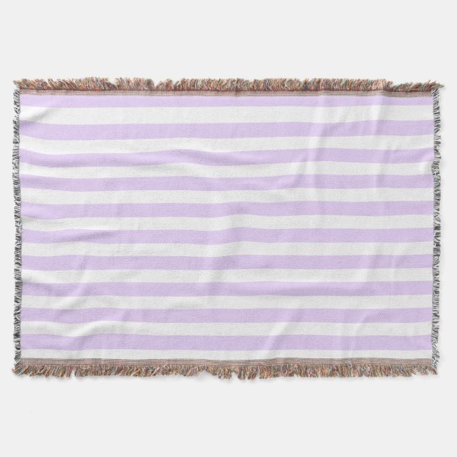 Couverture Lilac violet et blanc bonbons rayures (Devant)