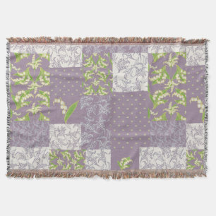 Couverture Lily-of-the-Valley Faux Patchwork Mauve