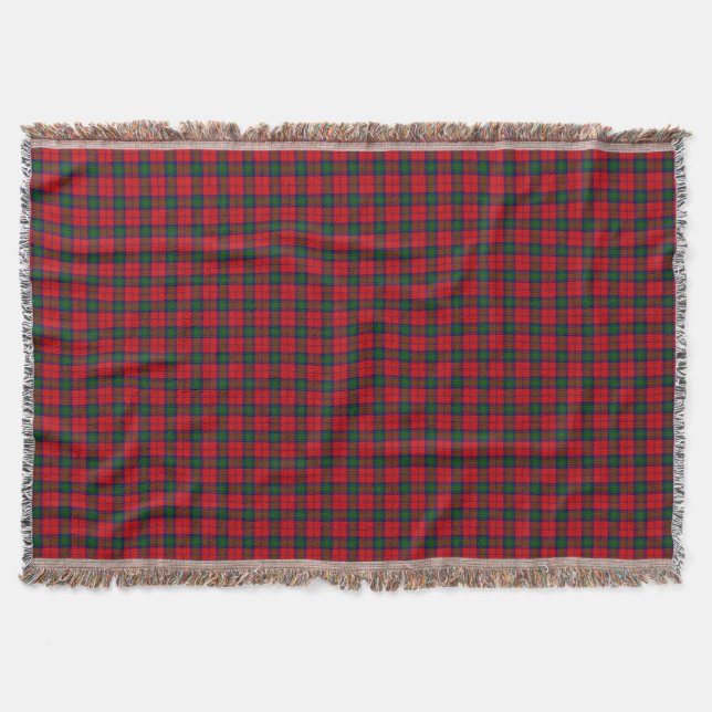 Couverture Lindsay tartan rouge vert plaid (Devant)