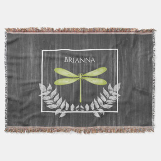 Couverture Lingette verte Rustique Personnalisée Blanche