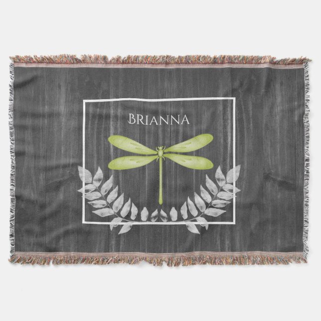 Couverture Lingette verte Rustique Personnalisée Blanche (Devant)
