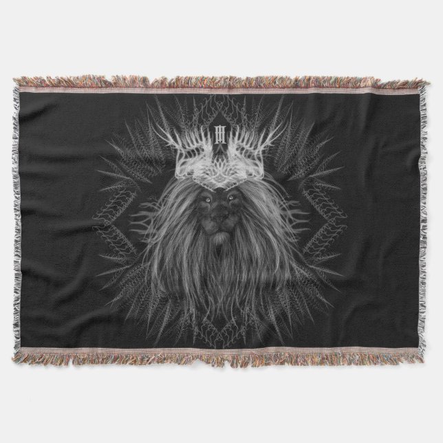 Couverture Lion avec monogramme de couronne (Devant)