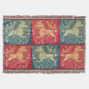 Couverture Lion BESTIAIRE MÉDIÉVAL Comme la bête en bleu roug