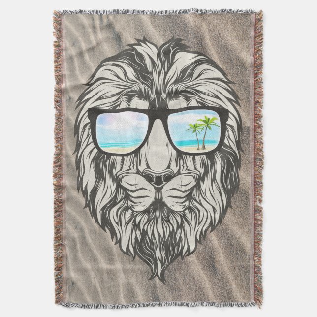 Couverture Lion cool Avec Lunettes De Soleil Été (devant Vertical)