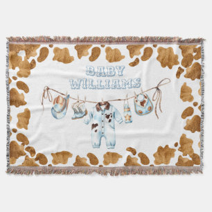 Couverture Little Cowboy Clothesline WildWest Boy Baby shower