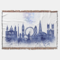 Londres Skyline - Aquarelle bleue