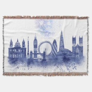 Couverture Londres Skyline - Aquarelle bleue