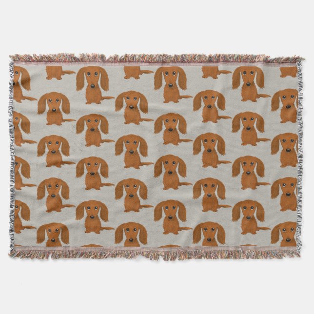 Couverture Longue Haired Dachshund Motif | Chiens de Wiener (Devant)