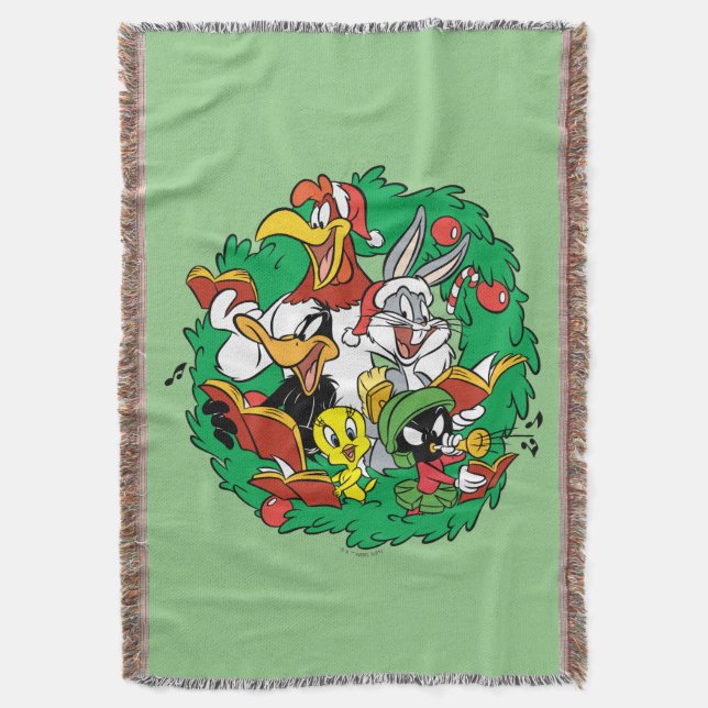 Couverture LOONEY TUNES™ Group Christmas Wreath (devant Vertical)