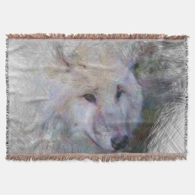 Couverture loup animal artistique (Devant)