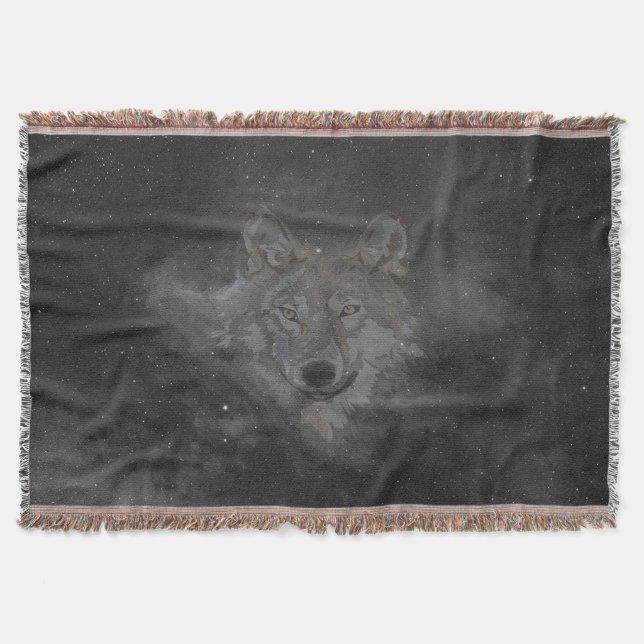 Couverture loup dans le ciel nocturne (Devant)