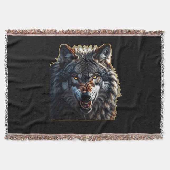 Couverture Loup Féroce – Symbole de Force et de Liberté (Devant)