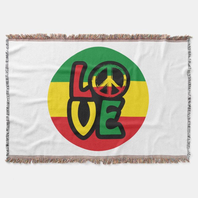 Couverture LOVE avec symbole de paix, style reggae (Devant)