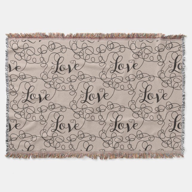 Couverture LOVE noir sans couture motif avec LINES (Devant)