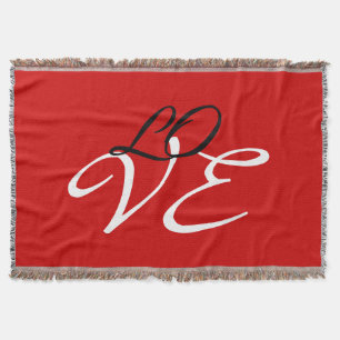 Couverture Love Rouge Blanc Noir Couleur Script Calligraphie
