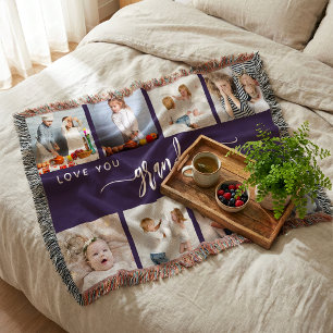 Couverture Love You Grand-mère 8 Collage de Photos Violet