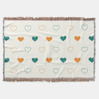 Couverture Lovely hearts / green orange cream