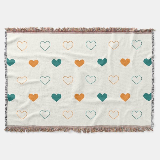 Couverture Lovely hearts / green orange cream (Devant)