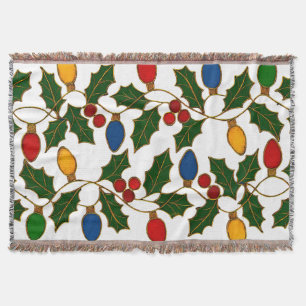 Couverture Lumières de Noël et houx en cloisonné Art