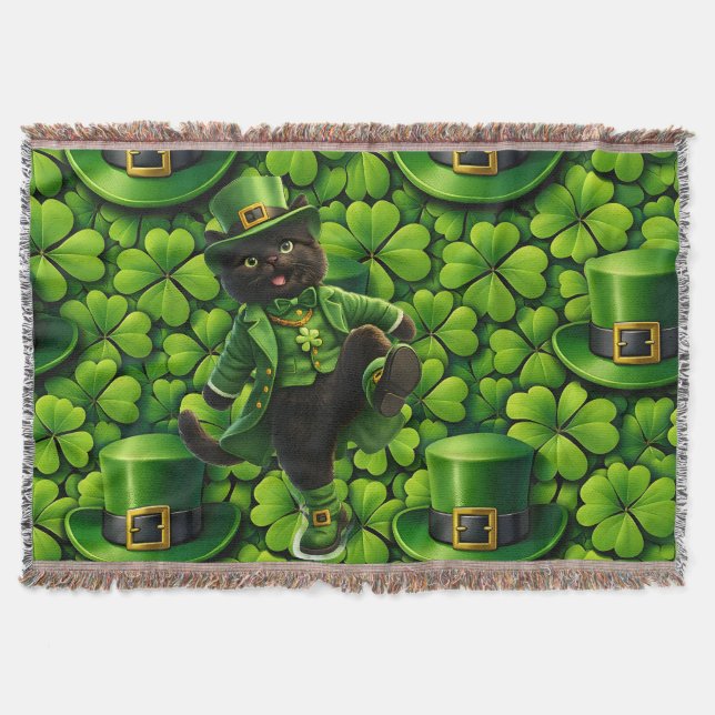 Couverture Lutin chanceux chat noir Saint Patrick jour de la  (Devant)