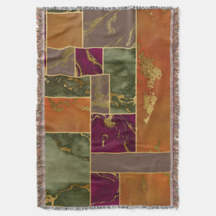 Couverture Luxe d'automne Joyau d'or géométrique Marbre de