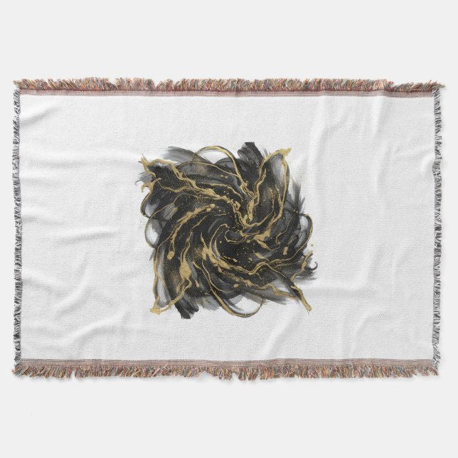 Couverture Luxury Gold and Black Abstract Marble Ink Flow (Devant)