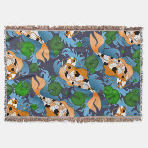 Couverture Lys de Koi Poisson asiatique éclaboussant