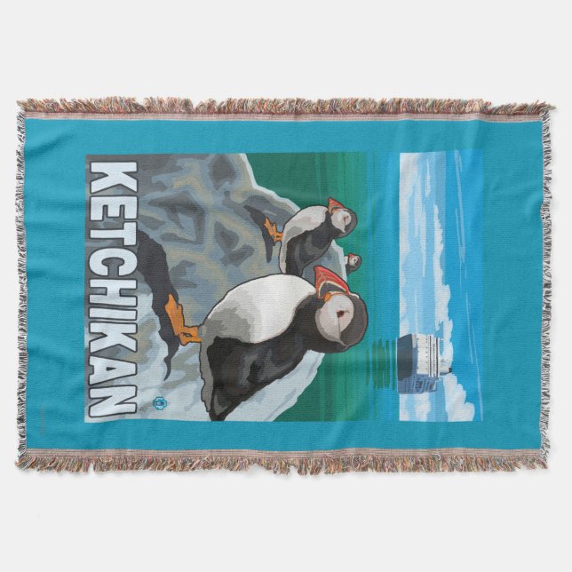 Couverture Macareux et bateau de croisière - Ketchikan, (Devant)