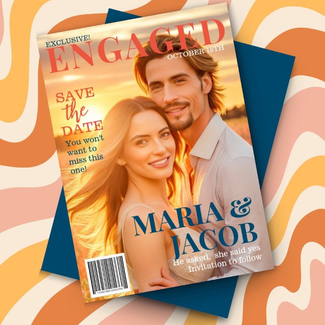 Couverture Magazine Enregistrer la date Faire-part (Créateur téléchargé)