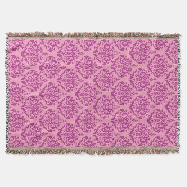 Couverture Magenta Frosted Orchid Damask (Devant)