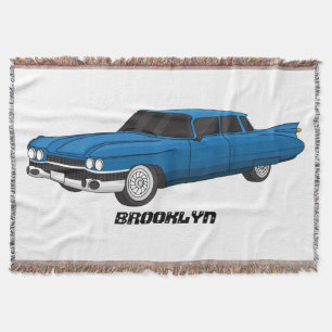 Couverture Magnifique voiture classique bleue de 1959 