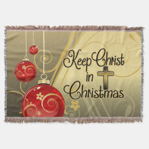 Couverture Maintenez le Christ dans Noël, or/chrétien rouge