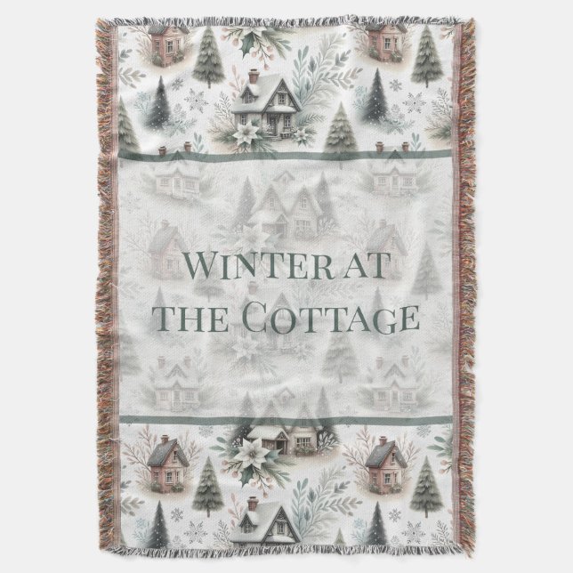 Couverture Maison d'hiver Chute de neige Mots (devant Vertical)