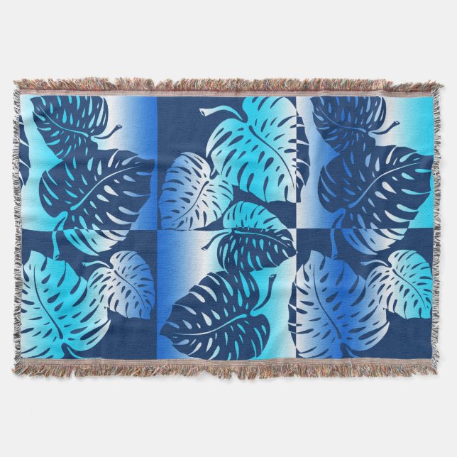 Couverture Makua Monstera Hawaiian Stried Blend Blankets (Devant)