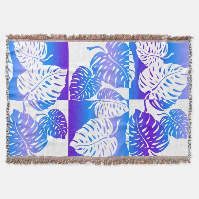 Couverture Makua Monstera Hawaiian Stried Blend Blankets (Devant)