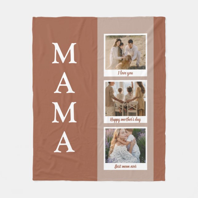 Couverture Mama personnalisée avec 3 photos et per (Devant)