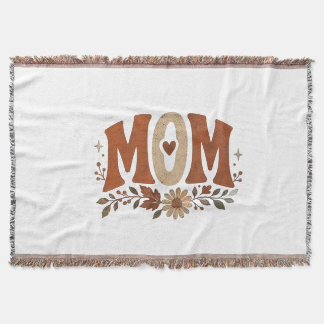 Couverture Maman Bohème Floral Terracotta Rétro Terne Fleur S (Devant)