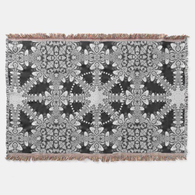 Couverture Mandala Géométrique Arabesque Argent +  (Devant)