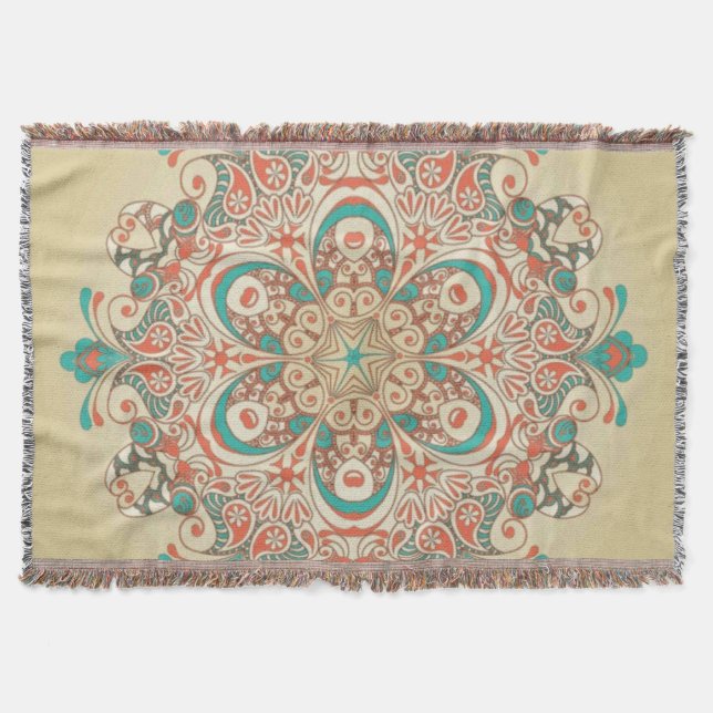 Couverture Mandala Kaléidoscope Mosaïque - Plaid (Devant)