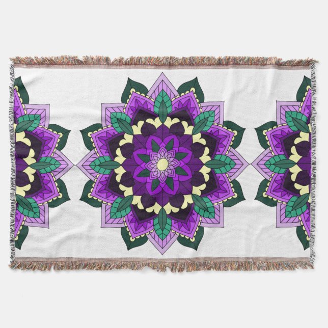 Couverture Mandala Motif 02 en violet (Devant)