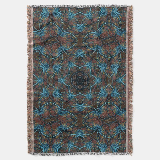 Couverture Mandala Rosette Boho Bohemian Style Dandy Motif (devant Vertical)
